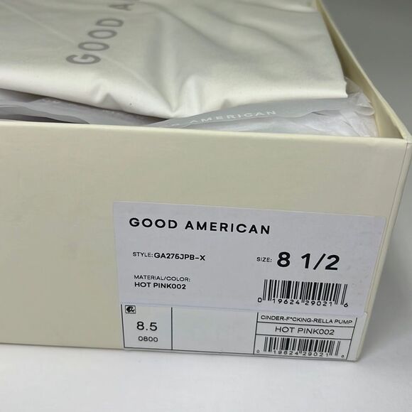 Good American Hot Pink Cinder-f*cking-rella Pump Size 8.5 - Picture 3 of 8